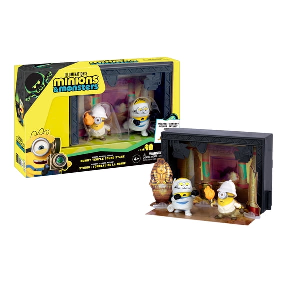Minions & Monsters Mummy Temple Sound Stage, Includes 2 Mini Figures and 3 Themed Stage Props, Connect to Build Your Monstrous Production, Ages 4+