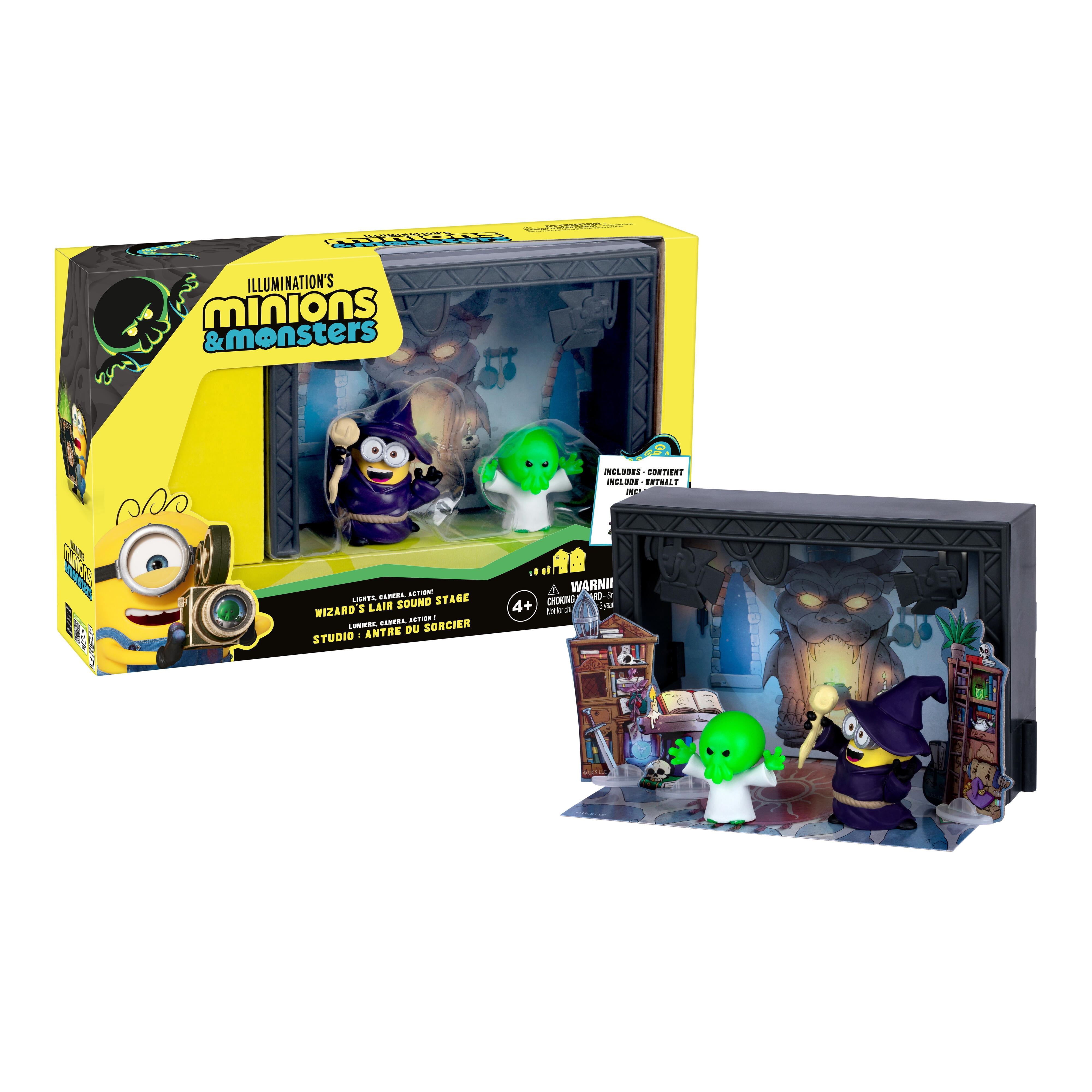 Minions & Monsters Wizard's Lair Sound Stage, Includes 2 Cast & Crew Mini Figures and 3 Themed Stage Props, Ages 4+