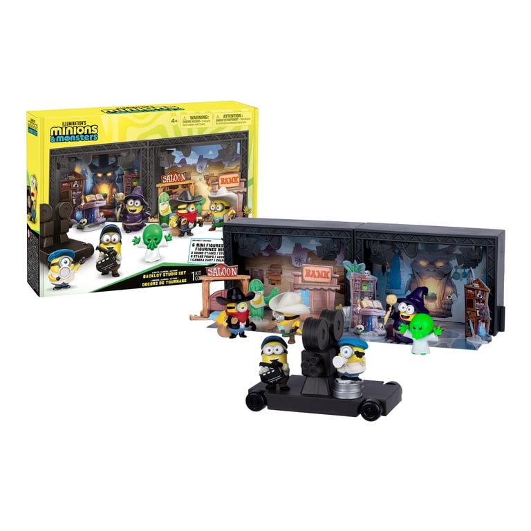 Illumination's Minions & Monsters Backlot Studio Set, Includes 2 Sound  Stages, 6 Cast & Crew Mini Figures, and 6 Themed Stage Props , Ages 4+