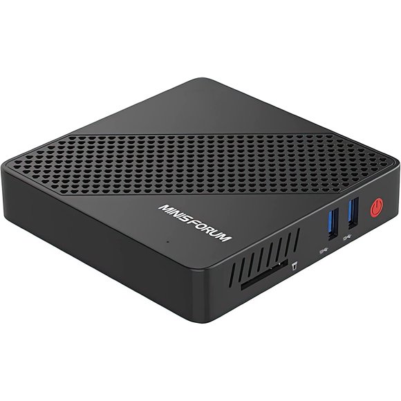MINISFORUM N40 Mini PC Fanless Silent Desktop Computer 4GB RAM, 64GB eMMC Micro PC, Celeron N4020 up to 2.8GHz, 1000M LAN, HDMI&VGA, Support Auto Power On Mini Computer