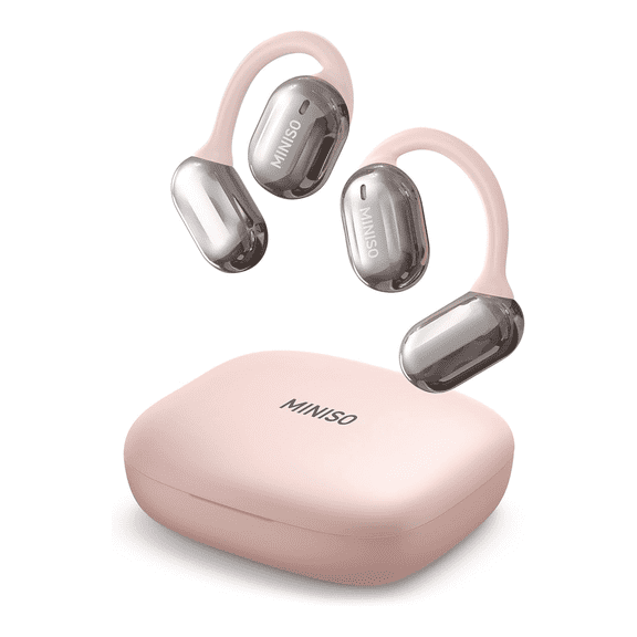 MINISO X23 Open Ear Headphones Bluetooth Headphones with Earhooks IPX5 Waterproof Pink