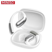 MINISO X28 Wireless Bluetooth 5.4 Earbuds Headphones, Open-Ear Design, AI Translator, 130+ Languages, 40H Playtime, IPX5 Waterproof,Beige White