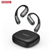 MINISO X28 Wireless Bluetooth 5.4 Open-Ear Earbuds, AI Translator, Noise-Cancelling Headphones, 130+ Languages, 40H Playtime,Black