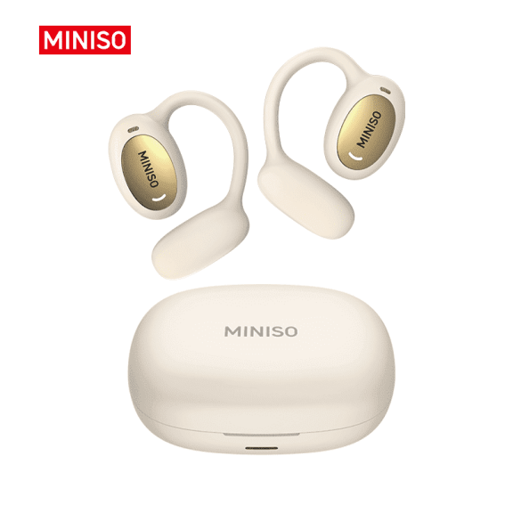 Wireless Bluetooth 6.0 Open-Ear Earbuds, AI Translator, Noise-Cancelling Headphones, 130+ Languages, Beige