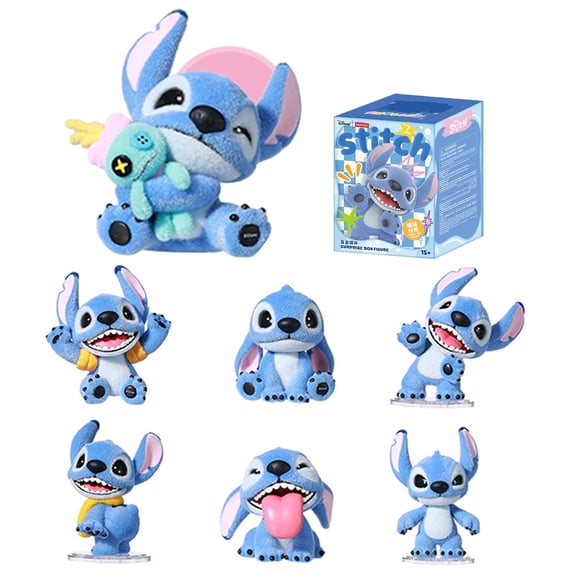 MINISO Disney Lilo & Stitch Colletion Velvety Blind Box Figure CPlush stuffed animals Figurines Collectible Surprise Box Gift Single Box