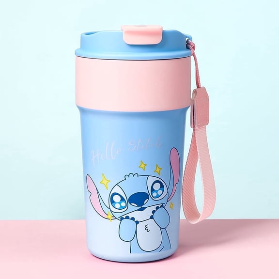 MINISO Disney Stitch Dinner Party Collection 500mL Insulated Bottle - Stitch - Themed Travel Water Bottle