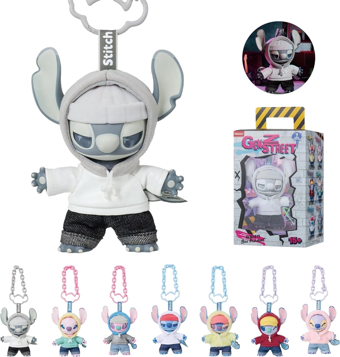 ディズニー スティッチ MINISO GenZ Street シークレット MINISO Disney Stitch GenZ Street Blind Box - Surprise Plush