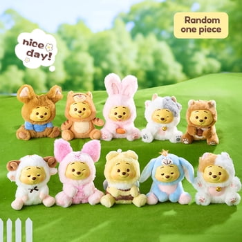 MINISO Disney Winnie the Pooh Naughty Party Blind Box, Vinyl Plush Pendant Collectible Toy, Random One Piece