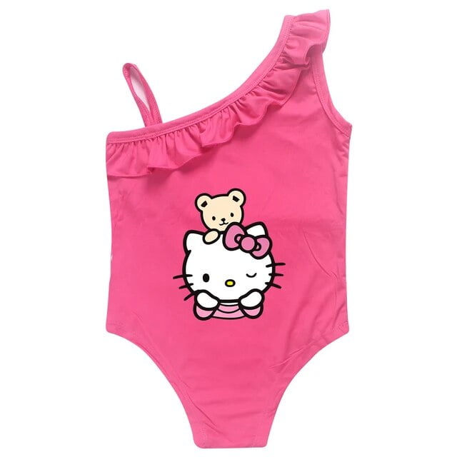 MINISO Hello Kitty Toddler Baby Swimsuit One Piece Kids Girls Swimming