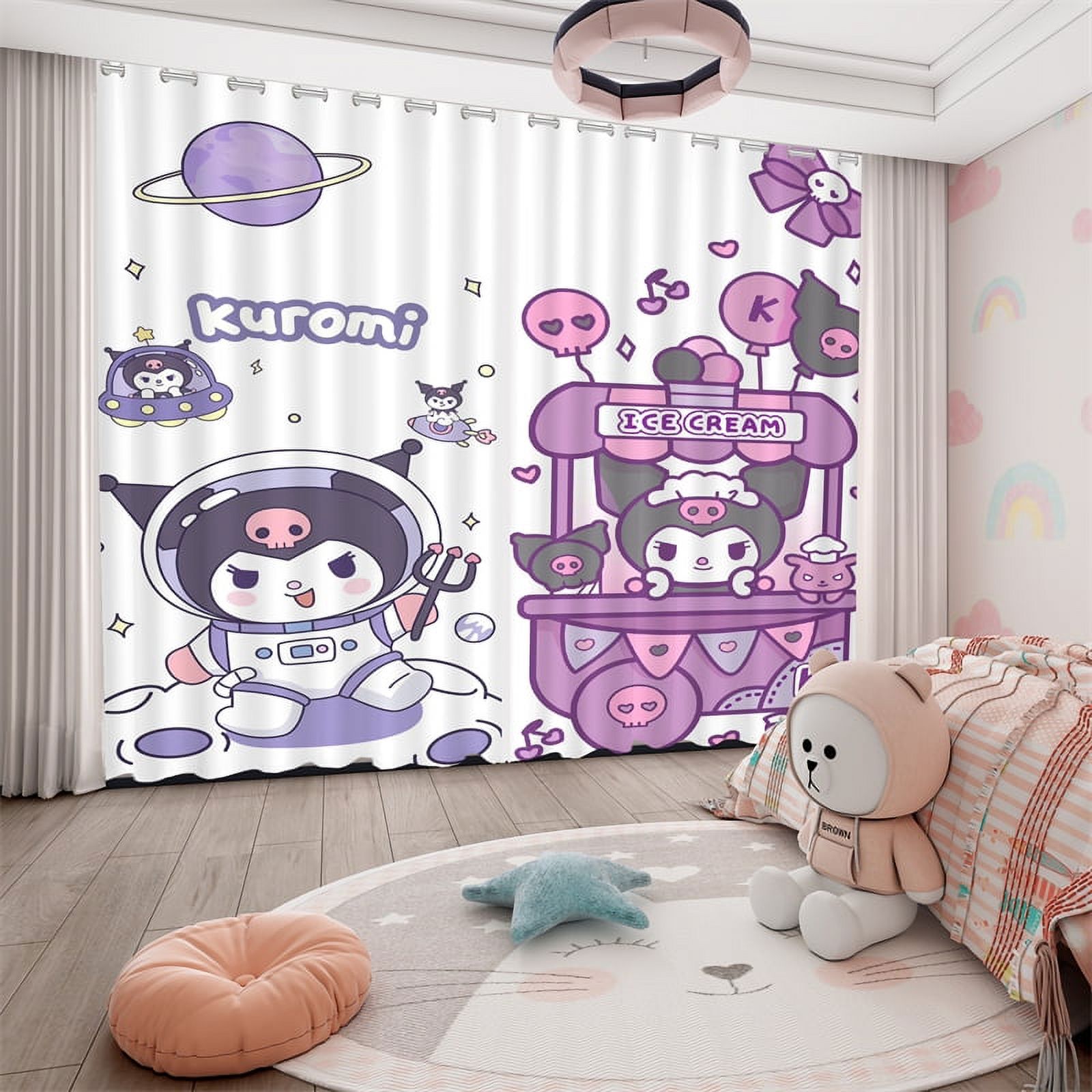 MINISO Kuromi Curtains Full Blackout 2024 New Cartoon Children‘s Room