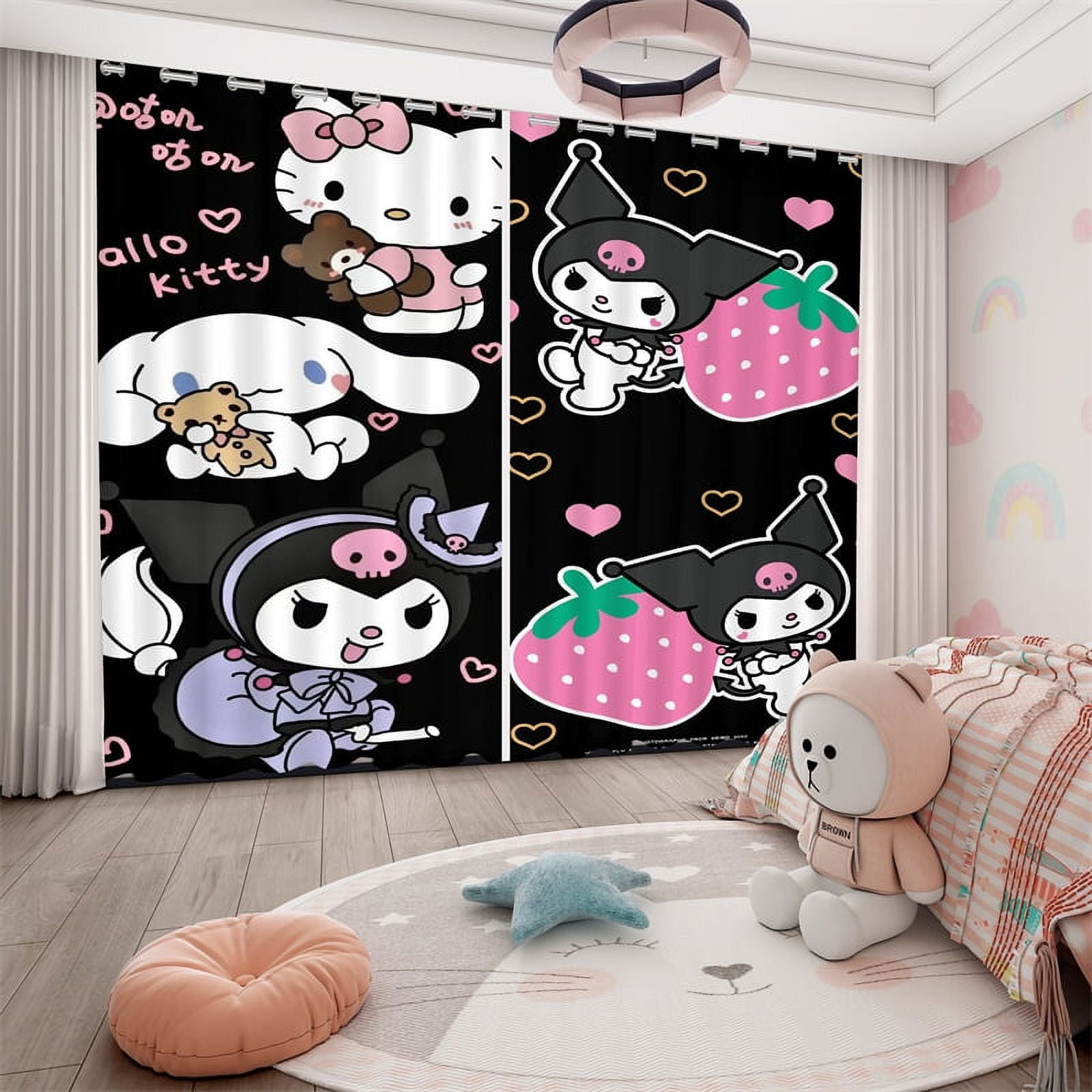 MINISO Kuromi Curtains Full Blackout 2024 New Cartoon Children‘s Room