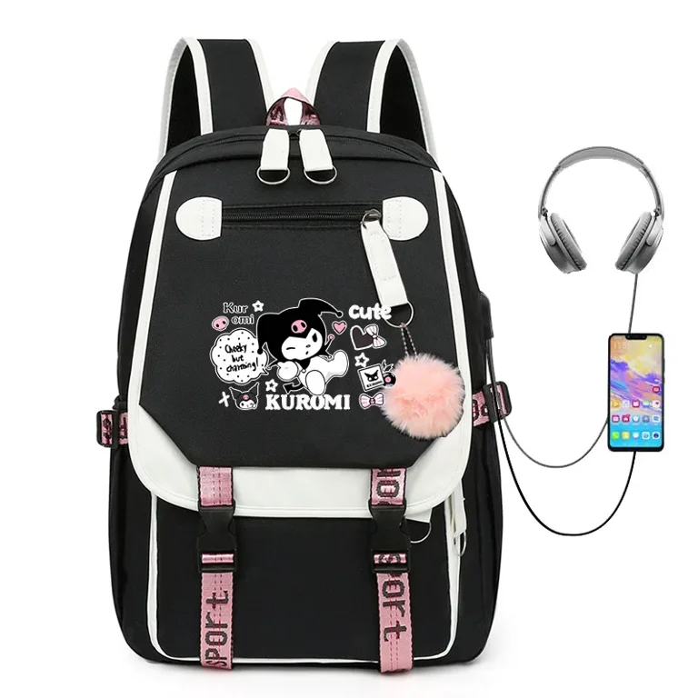 MINISO Kuromi Melody Joint Peripheral Backpack Female Cute Elementary School Students Junior High School Bag Mochila Walmart