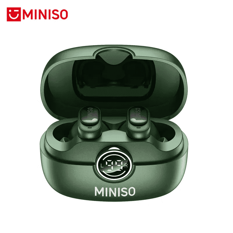 MINISO MS105 Wireless Bluetooth Earbuds, Mini In-Ear Headphones, Waterproof, Short Handle Design, for Work, Sports and Sleep, Green