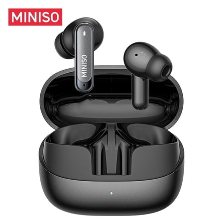 MINISO MS106 Wireless Bluetooth 6.0 In-Ear Earbuds, AI Translator, Noise-Cancelling Headphones, 130+ Languages, 28H,Black