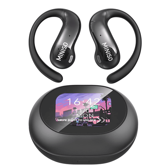 MINISO MS188 Language Translator Earbuds Real Time AI Translator Earbuds LCD Touchscreen Bluetooth Earbuds