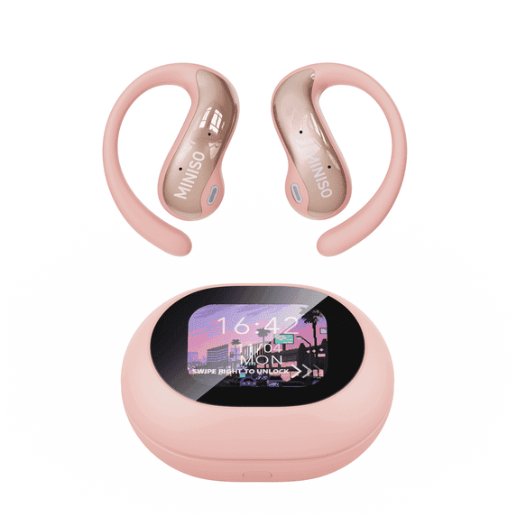 MINISO MS188 Earbuds Wireless Bluetooth 5.4 Earpphones AI Translation Earbuds Real Time Supports 135 languages with LCD Touch Screen