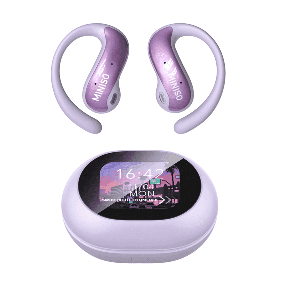 MINISO MS188 Bluetooth Headphones Open Ear Translation Earbuds with Mic Display Charging Case Waterproof IPX5
