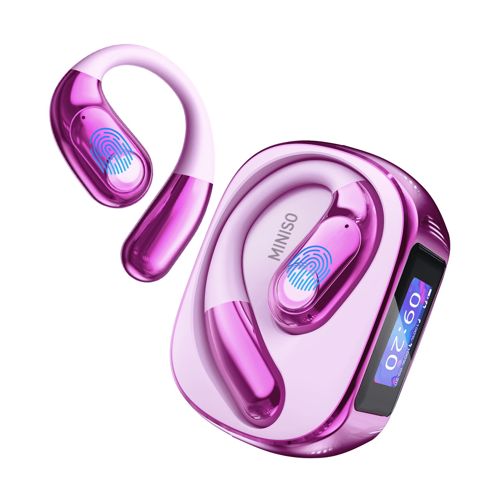 MINISO MS193 AI Translation Wireless Earbuds Real Time 135 Language Translator Open Ear Headphones with LED multi-function Display