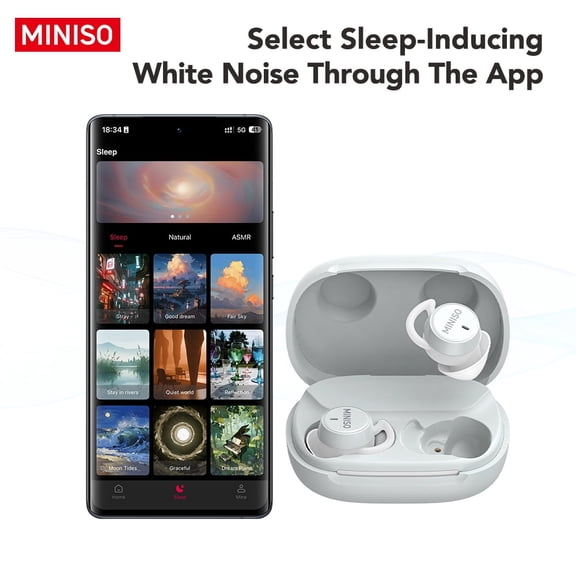 MINISO MS217 Wireless Bluetooth Earbuds, Mini In-Ear Headphones, Waterproof, for Work, Sports and Sleep, Beige