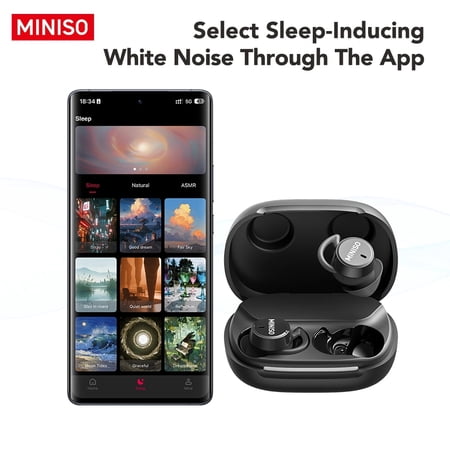 MINISO MS217 Wireless Bluetooth Earbuds, Mini In-Ear Headphones, Waterproof, for Work, Sports and Sleep, Black
