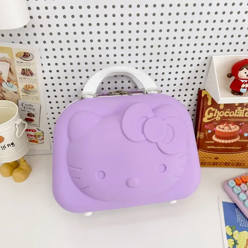 MINISO Sanrios Anime Hello Kitty Cartoon Cute Mini Suitcase 14 Inch Makeup Case Kawaii Travel Small Suitcase Boarding Luggage Walmart