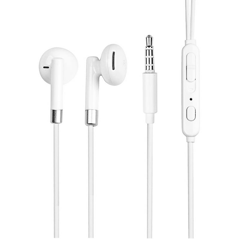 MINISO Simple in Ear Headphones Earbuds Wired Earphones with Microphone for Mobiles Smartphones White Silver Walmart