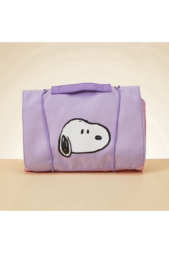 Snoopy Colorful Life Collection Foldable Cosmetic Bag - Travel Makeup Organizer