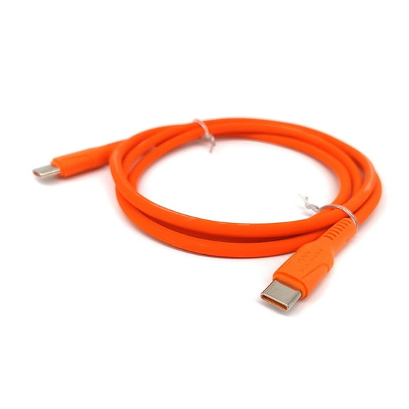 MINIWARE USB Type-C to USB Type-C Cable, Silicone Power Cable, Fast Charge, 48V/5A 240W, Orange Color