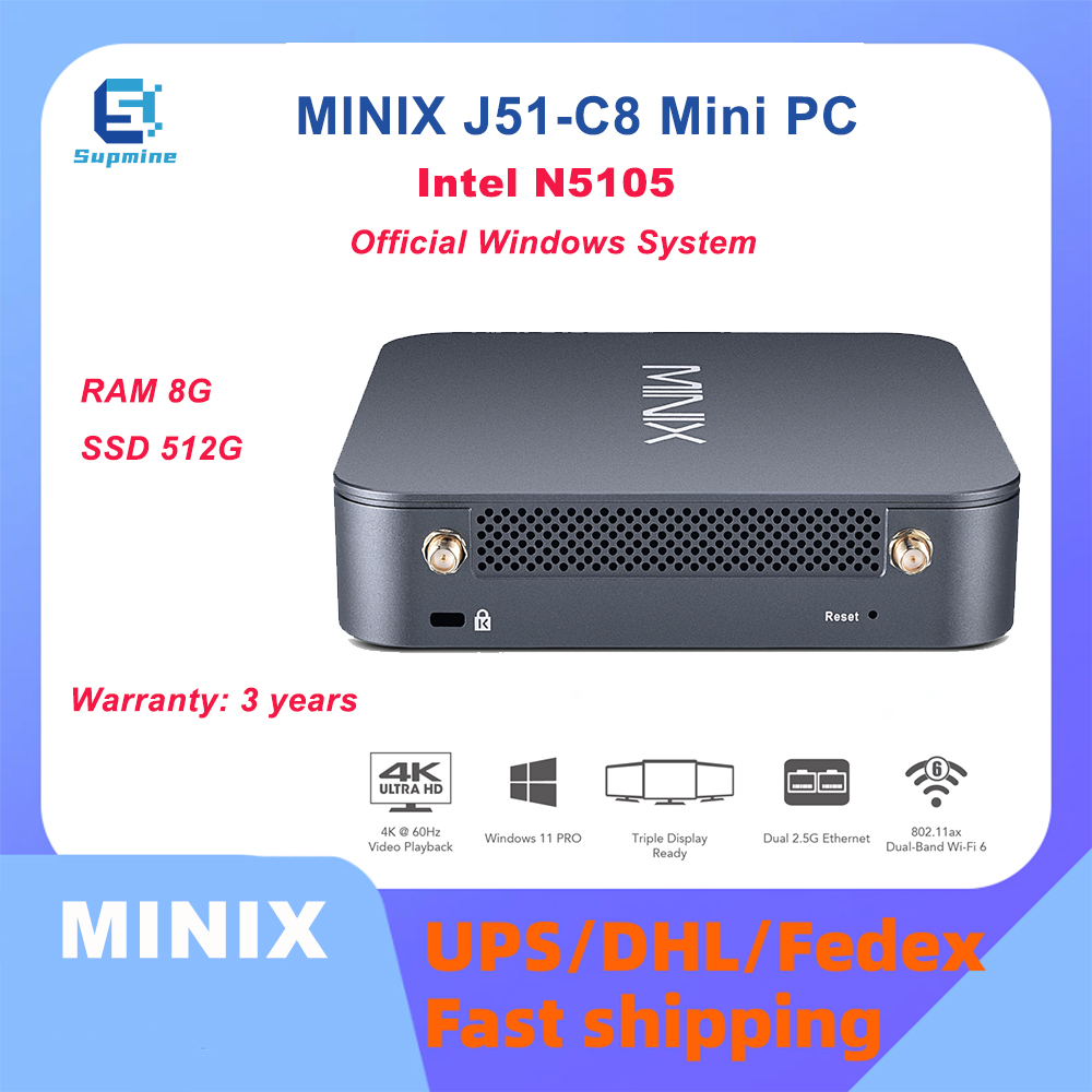 MINIX J51C8 Intel N5105 gaming mini pc RAM 8G SSD 512GB office home