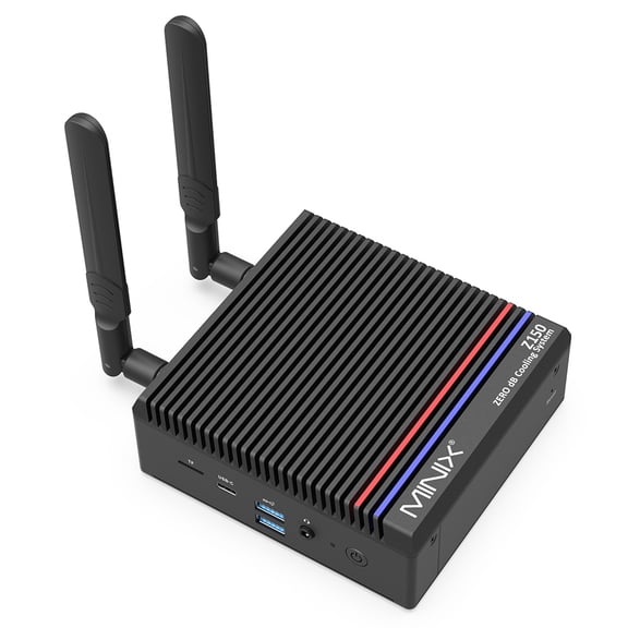 MINIX NEO Z150 Aero Mini PC, Intel N150 4 Cores Max 3.6GHz, 16GB RAM 512GB SSD, HDMI+DP+USB-C Triple Screen Displays, WiFi 6 Bluetooth 5.2, 1G+2.5G Dual RJ45, 4*USB 3.2, 1*Audio Jack