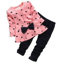 MINKIDFASHION Baby Girls Infant Long Sleeve Clothing Set T Shirt Pants Outfits 24 Months