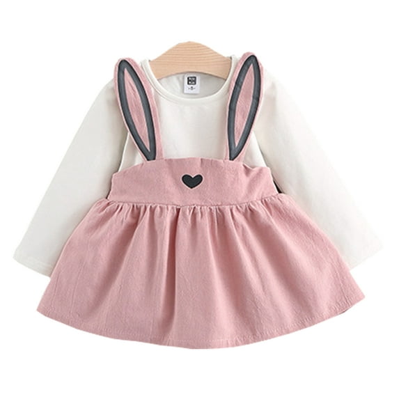 MINKIDFASHION Baby Girls Rabbit Style Long Sleeve Female Princess Dress 2T