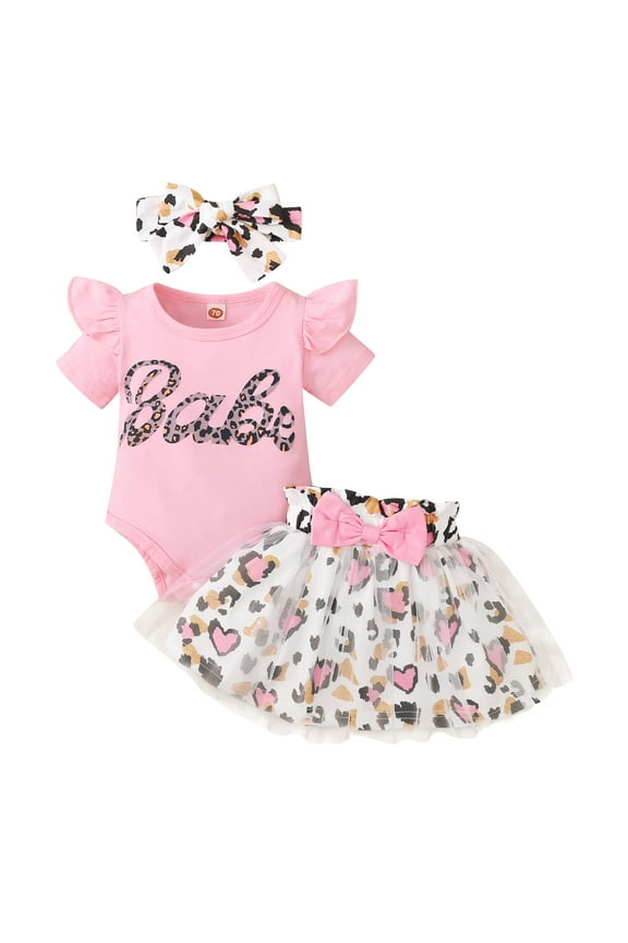 Baby Girls Romper Dress Sets Clothes Female Pink 12-18 Months