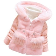 MINKIDFASHION Baby Girls Winter Little Kids Toddler Warm Jacket Coat Pink 2T