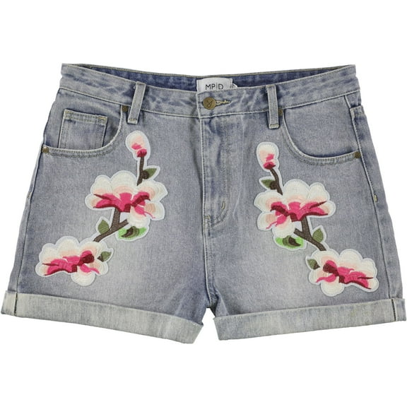MINKPINK Womens Blue Embroidered Floral Short  Size: S