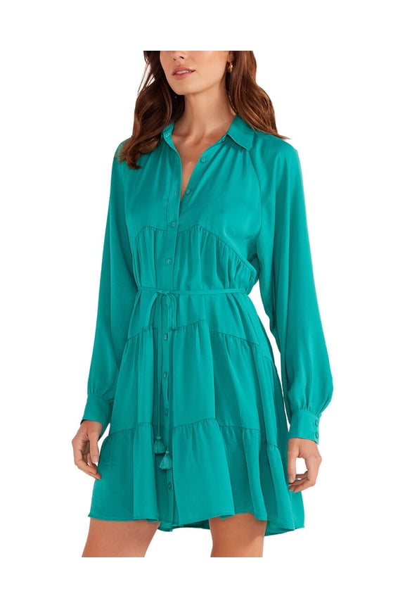 womens Emma Tiered Shirt Dress, s