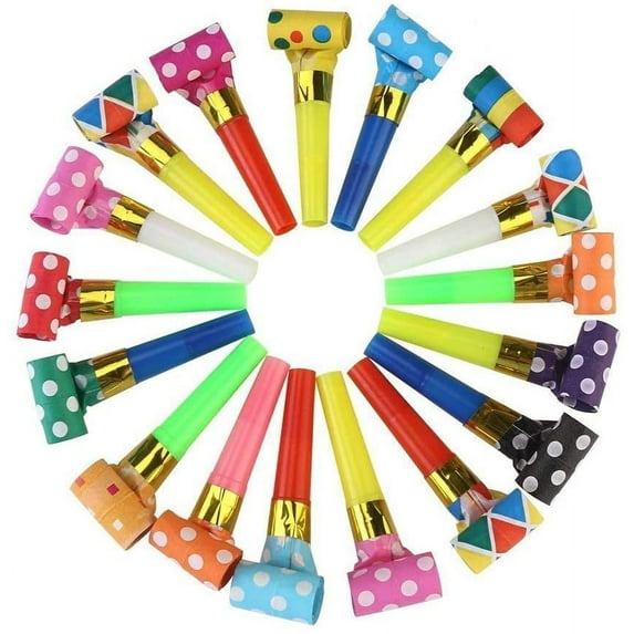 MINKUROW 100 Pcs Party Blower,Colorful Birthday Noisemakers Birthday Blow Horns Party Horns Party Whistles New Years Party Noisemakers Party Blowouts Whistles Party Blowouts Party Favors Noise Makers