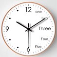 thumbnail image 1 of MINKUROW 12 Inches English Numerals and Arabic Numerals Wall Clock Modern Art Clocks Silent Battery Operated Quartz Clock Funny Clock Decorative Gift Clock for Home Office School Living Room White, 1 of 1