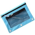 thumbnail image 1 of MINKUROW B5 Size Double Zipper 2 Pocket Pencil Bag,Transparent Mesh File Pouch Case,Pencil Cases with Rivet Enforced Hole 3 Ring Blue, 1 of 7