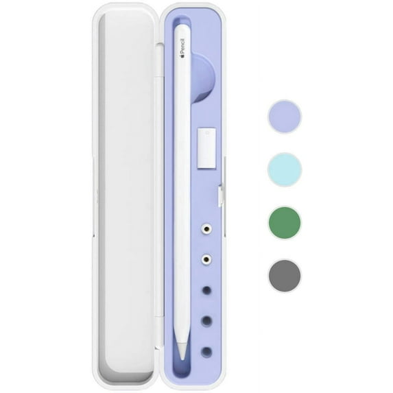 MINKUROW Carrying Case for Apple Pencil 2nd Gen and 1st Generation-Storage Box with Lid for Apple Pencil-Pen Protective Case for iPad Pencil-Holder Accessories-Shock-Absorption(Purple)