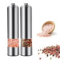thumbnail image 1 of MINKUROW Electric Salt and Pepper Grinder Set Automatic Battery Operated Stainless Steel Spice Mills One Handed Push Button Peppercorn Grinders and Mills, 1 of 6