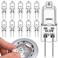 thumbnail image 1 of MINKUROW Halogen Light Bulbs,10 Pack G4 Bulb,Halogen Light Bulbs 2 Pin 12V 20W T3 Bi-Pin G4 Base 350lm Long Lifetime Dimmable 3000K Halogen Bulbs for Under Cabinet Puck Light,Chandeliers, 1 of 6