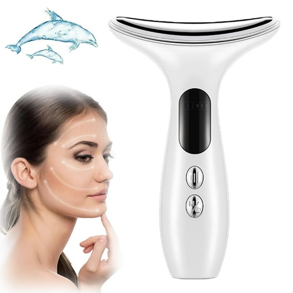MINKUROW LED Face-Lifting Device, LED Face Lifting Device,Lifting and Firming Facial Massage Device,3 Color Light Glowi Multifunctional Facial Massager White