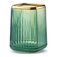 thumbnail image 1 of MINKUROW Makeup Brush Cup Holder Organizer for Vanity,Acrylic Vintage Green Make Up Brushes Holders Container Storage with Striped Design for Bathroom Countertop,Pen Pencil Holder, 1 of 6