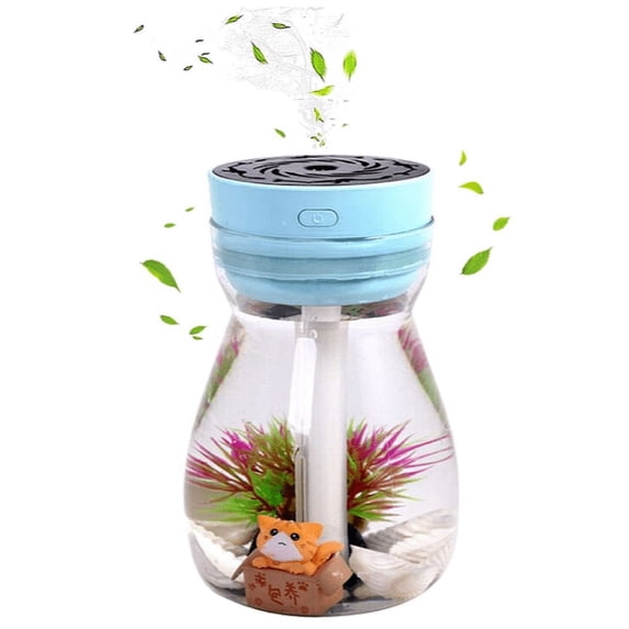 MINKUROW Micro Landscape Humidifiers,Mini Humidifier,Small Humidifier,Cute humidifier,Car Humidifiers,Air Humidifier,Office Desk Humidifier Blue