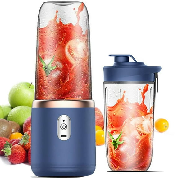 MINKUROW Portable Blender Personal Blender for Smoothies and Shakes with 6 Stainless Steel Blades - USB Rechargeable Cordless Mini Blender Juicer Cup with 300ML BPA Free Travel Cup and Lid