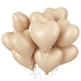 thumbnail image 1 of MINKUROW Retro Apricot Heart Balloons,10PCS Beige Caramel Foil Heart Shape Balloons,18inch Sand White Love Foil Balloons for Helium Nude Neutral Balloon, 1 of 6