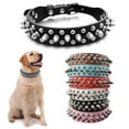 thumbnail image 1 of MINKUROW Spiked Studded Rivet Leather Dog Collar for Cats Puppy Small Medium Pets Black，S, 1 of 9