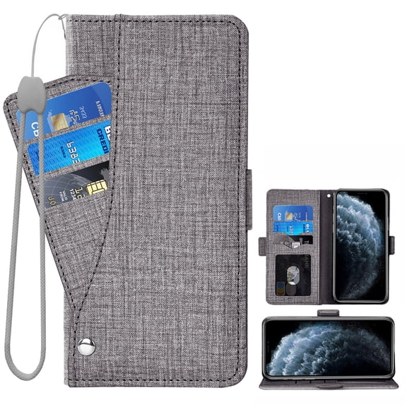 MINKUROW Wallet Case for iPhone 12 Pro Max6.7 inch,Blocking Card Slot Stand Shockproof TPU Interior Case PU Leather Magnetic Protect Flip Cover Compatible with iPhone 12 Pro Max6.7 inch,Gray