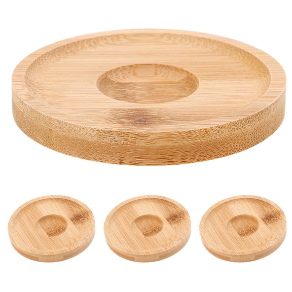 MINLIXIN 4pcs Rotatable Whiskey Glasses Coaster Base for Bars Parties Round Drink Coasters for Whiskey Beverages Wood Spinning Whiskey Glass Cups Coaster Round Saucer